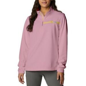 Columbia Women's Skiff Guide Fleece Jacket 1/4 Zip Pullover Medium Purple Pink